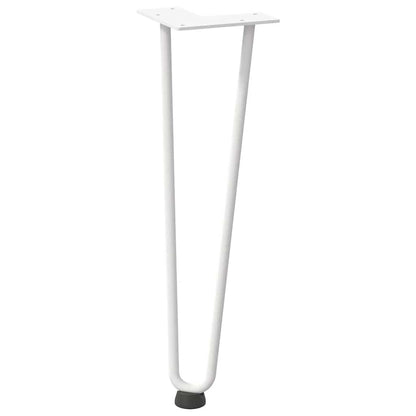Gambe per Tavolo a Forcina 4 pz Bianco 42 cm Acciaio Massiccio - homemem39