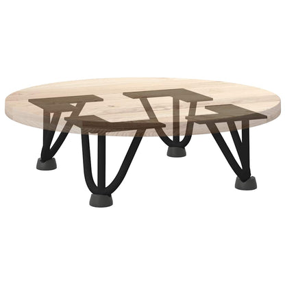 Gambe per Tavolo a Forcina 4 pz Nero 10 cm in Acciaio Massiccio - homemem39
