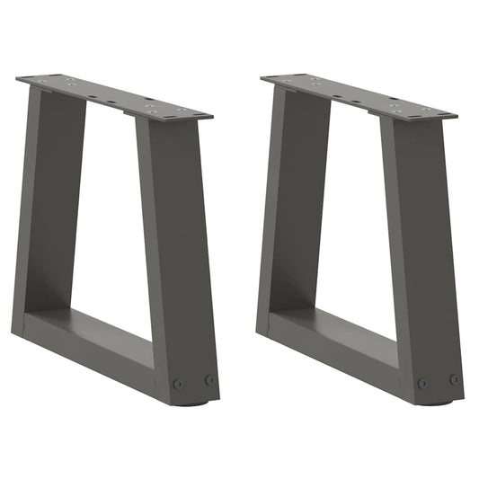 Gambe Tavolo Pranzo a V 2 pz Antracite 30x(30-31,3)cm Acciaio - homemem39