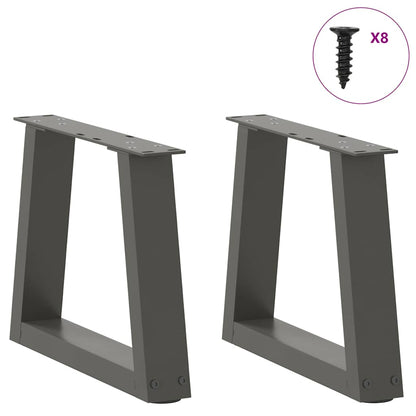 Gambe Tavolo Pranzo a V 2 pz Antracite 30x(30-31,3)cm Acciaio - homemem39