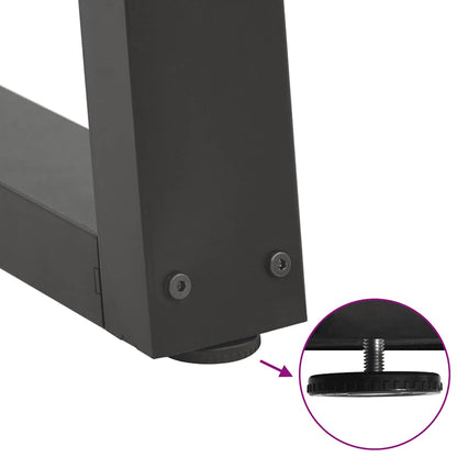 Gambe Tavolo Pranzo a V 2 pz Antracite 30x(30-31,3)cm Acciaio - homemem39