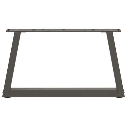 Gambe Tavolo Pranzo a V 2 pz Antracite 50x(30-31,3)cm Acciaio - homemem39