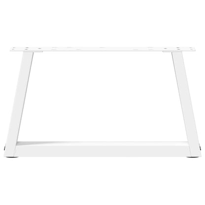 Gambe per Tavolo Pranzo a V 2 pz Bianco 60x(30-31,3)cm Acciaio - homemem39