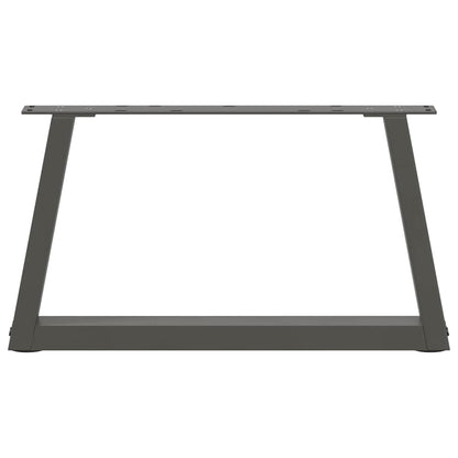 Gambe Tavolo Pranzo a V 2 pz Antracite 70x(30-31,3)cm Acciaio - homemem39