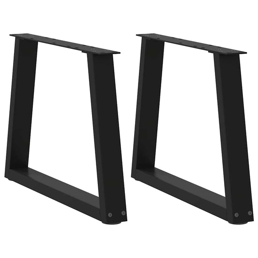 Gambe per Tavolo da Pranzo a V 2 pz Nero 50x(42-43,3)cm Acciaio - homemem39