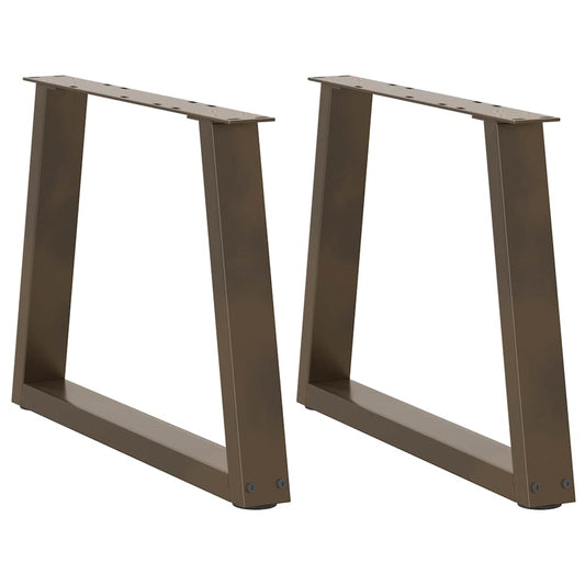 Gambe per Tavolo Pranzo a V 2pz Naturale 70x(42-43,3)cm Acciaio - homemem39