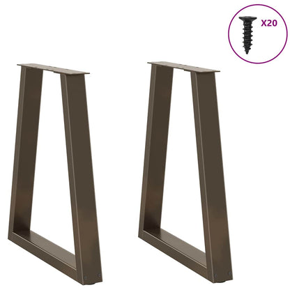 Gambe per Tavolo Pranzo a V 2pz Naturale 60x(72-73,3)cm Acciaio - homemem39