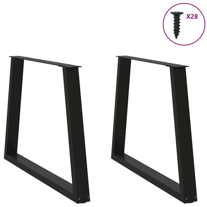 Gambe per Tavolo da Pranzo a V 2 pz Nero 90x(72-73,3)cm Acciaio - homemem39