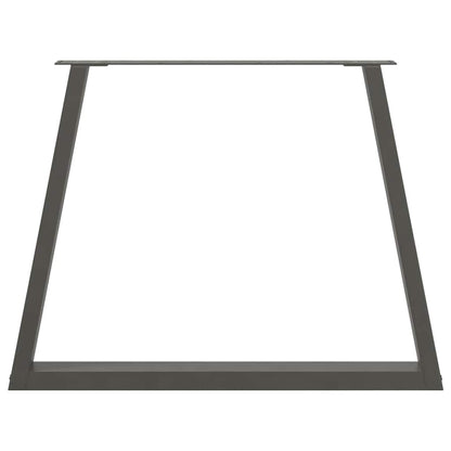 Gambe Tavolo Pranzo a V 2 pz Antracite 100x(72-73,3)cm Acciaio - homemem39