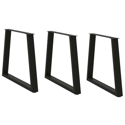 Gambe per Tavolo da Pranzo a V 3 pz Nero 70x(72-73,3)cm Acciaio - homemem39