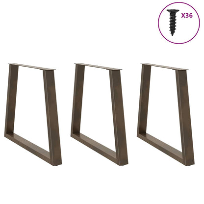 Gambe per Tavolo Pranzo a V 3pz Naturale 80x(72-73,3)cm Acciaio - homemem39