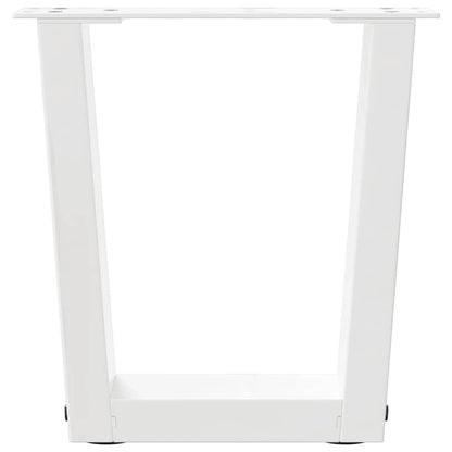 Gambe per Tavolo Pranzo a V 2 pz Bianco 30x(30-31,3)cm Acciaio - homemem39