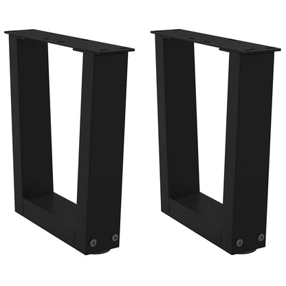 Gambe per Tavolo da Pranzo a V 2 pz Nero 40x(30-31,3)cm Acciaio - homemem39