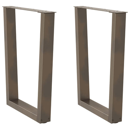 Gambe per Tavolo Pranzo a V 2pz Naturale 70x(72-73,3)cm Acciaio - homemem39