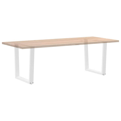 Gambe per Tavolo Pranzo a V 2 pz Bianco 90x(72-73,3)cm Acciaio - homemem39