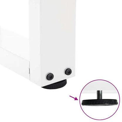 Gambe per Tavolo Pranzo a V 2 pz Bianco 90x(72-73,3)cm Acciaio - homemem39