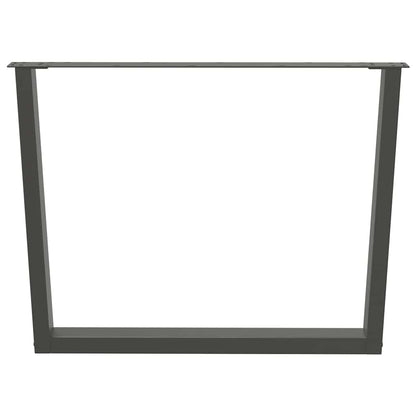Gambe Tavolo Pranzo a V 3 pz Antracite 100x(72-73,3)cm Acciaio - homemem39