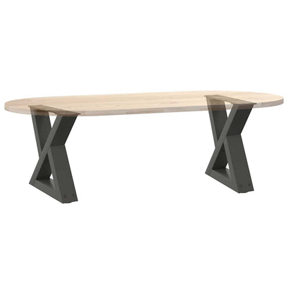 Gambe per Tavolino 2 pz Antracite 30x(30-31,3) cm in Acciaio - homemem39