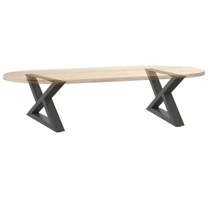 Gambe per Tavolino 2 pz Antracite 50x(30-31,3) cm in Acciaio - homemem39