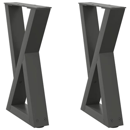 Gambe per Tavolino 2 pz Antracite 28x(42-43,3) cm in Acciaio - homemem39