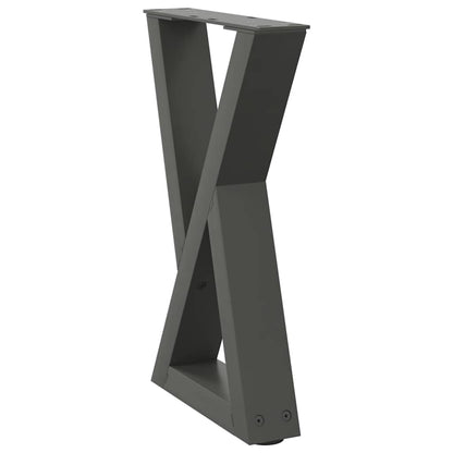Gambe per Tavolino 2 pz Antracite 28x(42-43,3) cm in Acciaio - homemem39