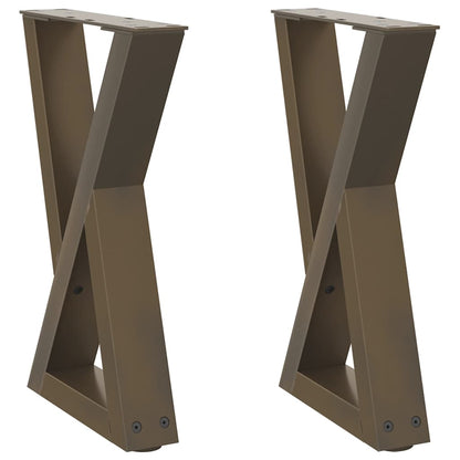 Gambe per Tavolino 2 pz Naturale 28x(42-43,3) cm in Acciaio - homemem39