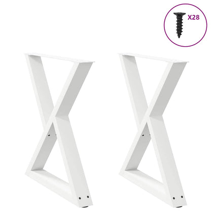 Gambe per Tavolo da Pranzo 2 pz Bianco 70x(72-73,3) cm Acciaio - homemem39