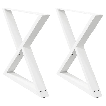 Gambe per Tavolo da Pranzo 2 pz Bianco 90x(72-73,3) cm Acciaio - homemem39