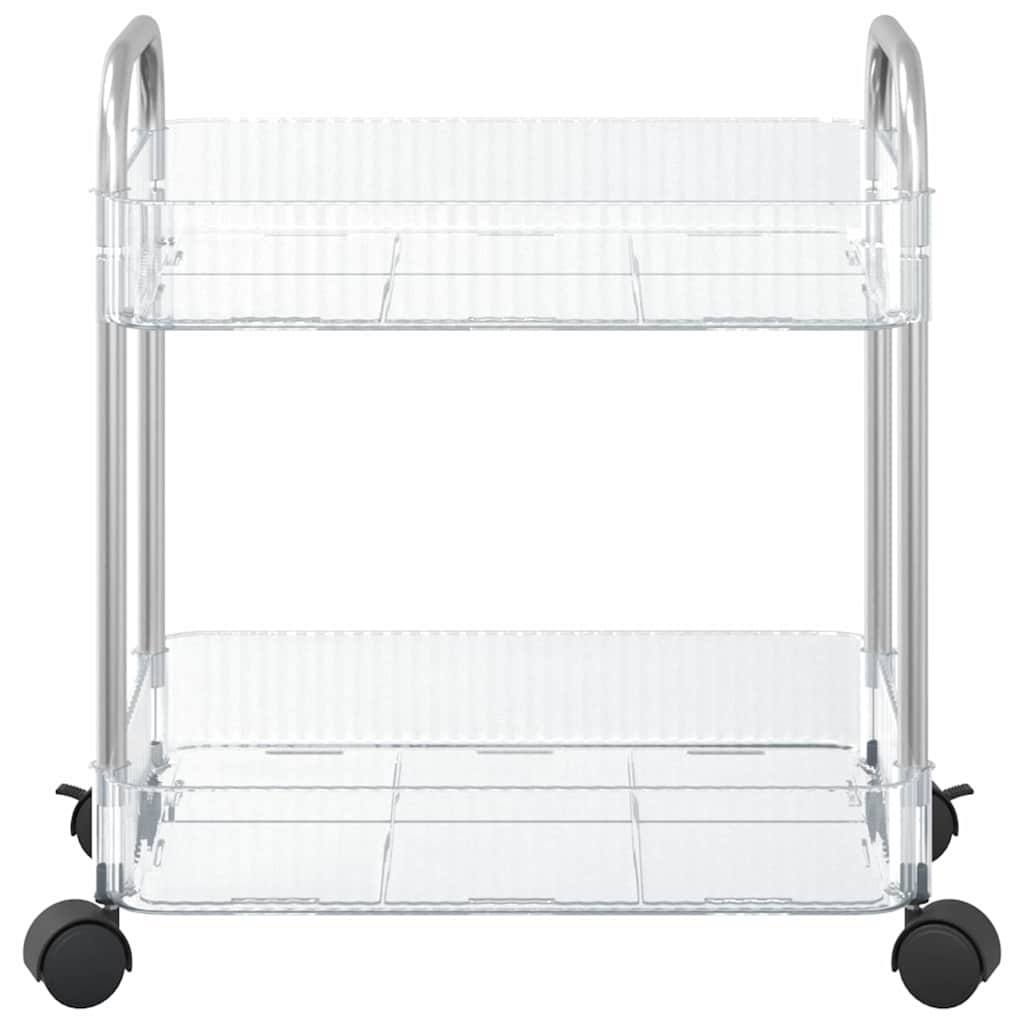 Carrello Portaoggetti a 2 Livelli 37x28x43,5 cm in Acrilico - homemem39