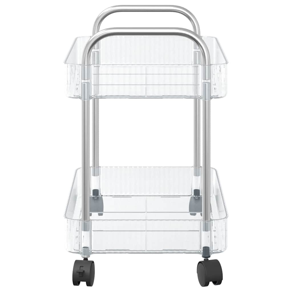 Carrello Portaoggetti a 2 Livelli 37x28x43,5 cm in Acrilico - homemem39