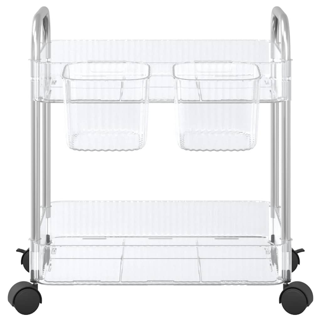 Carrello Portaoggetti a 2 Livelli 37x28x43,5 cm in Acrilico - homemem39