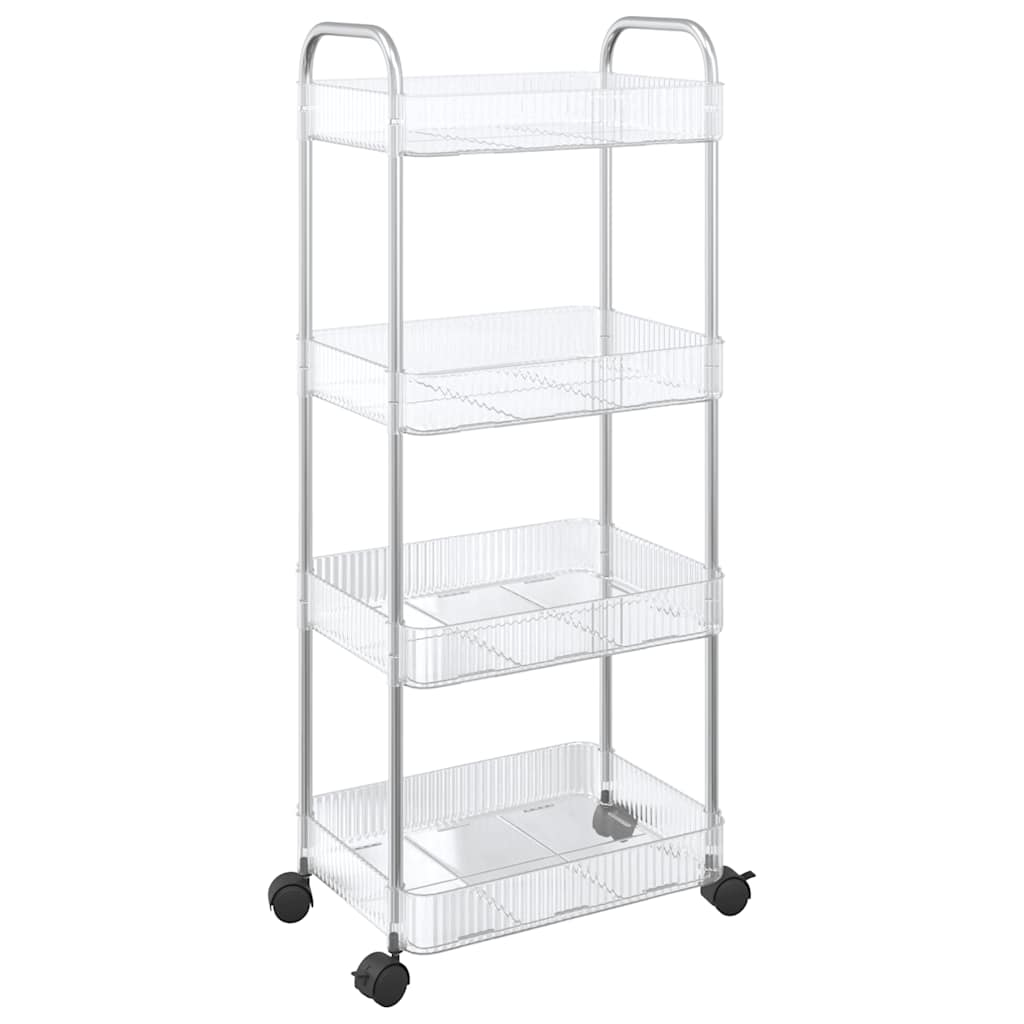 Carrello Portaoggetti a 4 Livelli 37x28x95 cm in Acrilico - homemem39