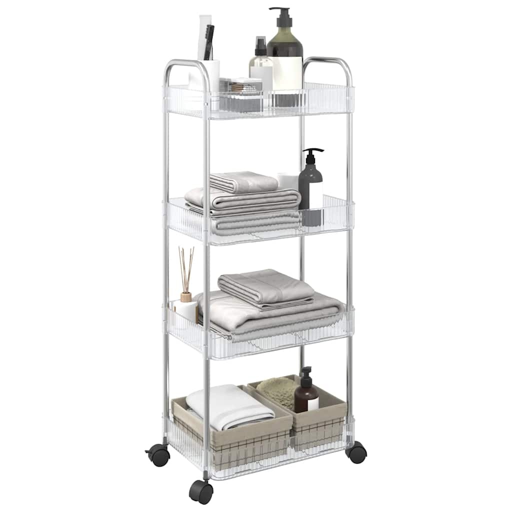 Carrello Portaoggetti a 4 Livelli 37x28x95 cm in Acrilico - homemem39