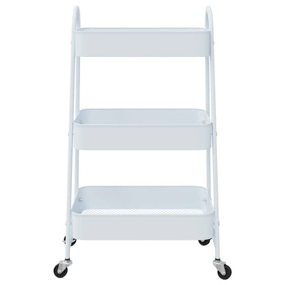 Carrello Portaoggetti a 3 Ripiani Bianco 42x41,5x77 cm Acciaio - homemem39