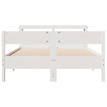 Letto senza Materasso Bianco 120x200 cm Legno Massello di Pino