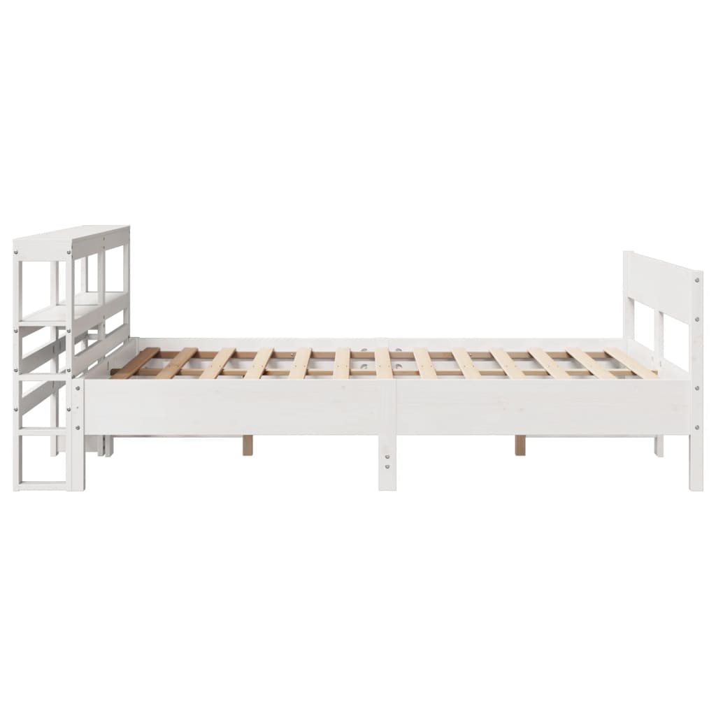 Letto senza Materasso Bianco 120x200 cm Legno Massello di Pino