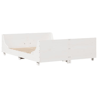 Letto senza Materasso Bianco 120x190 cm Legno Massello di Pino