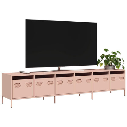 Mobile TV Rosa 202x39x43,5 cm in Acciaio Laminato a Freddo