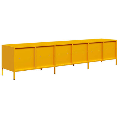 Mobile TV Giallo Senape 202x39x43,5cm Acciaio Laminato a Freddo