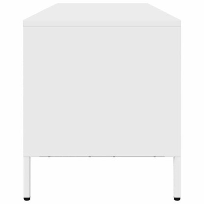 Mobile TV Bianco 202x39x43,5 cm in Acciaio Laminato a Freddo