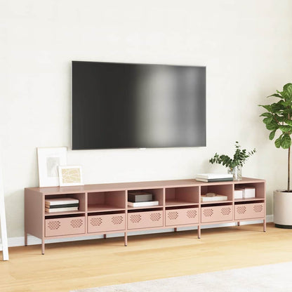 Mobile TV Rosa 202x39x43,5 cm in Acciaio Laminato a Freddo