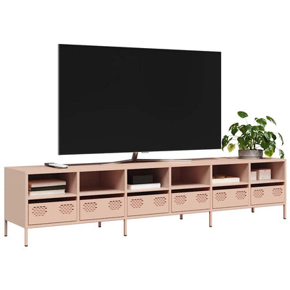 Mobile TV Rosa 202x39x43,5 cm in Acciaio Laminato a Freddo