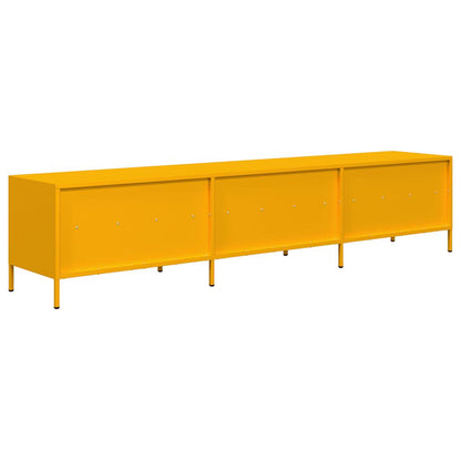 Mobile TV Giallo Senape 202x39x43,5cm Acciaio Laminato a Freddo