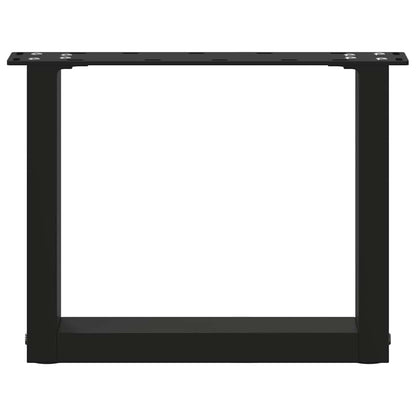 Gambe Tavolino da Caffè a U 2 pz Nero 40x(30-31) cm in Acciaio
