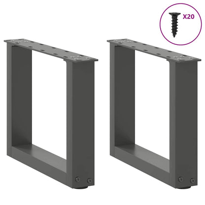 Gambe Tavolino Caffè a U 2 pz Antracite 40x(30-31)cm in Acciaio - homemem39