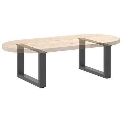 Gambe Tavolino Caffè a U 2 pz Antracite 50x(30-31)cm in Acciaio
