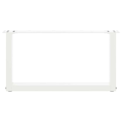 Gambe Tavolino da Caffè a U 2 pz Bianco 60x(30-31)cm in Acciaio - homemem39