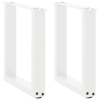 Gambe Tavolino Caffè a U 2 pz Bianco 38x(42-43) cm Acciaio - homemem39