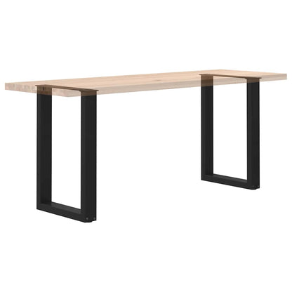 Gambe Tavolo Pranzo a Forma U 2 pz Nero 50x(72-73) cm Acciaio - homemem39