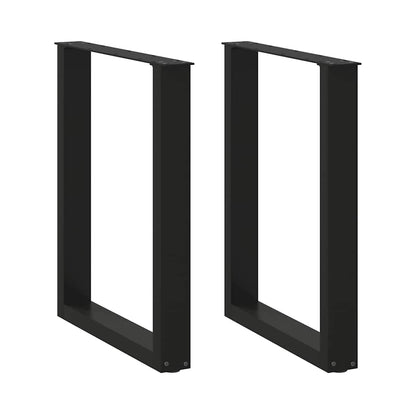Gambe Tavolo Pranzo a Forma U 2 pz Nero 70x(72-73) cm Acciaio - homemem39
